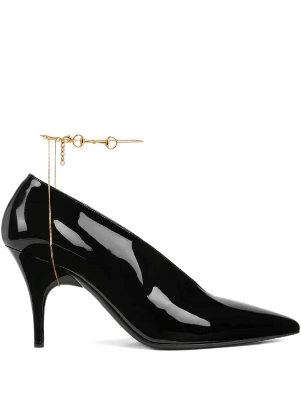 Women's Gucci 97 heeled pump in black patent leather, $1,370 (approximately P80,223.09), GUCCI, gucci.com